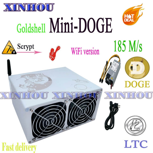 WiFi-version Goldshell Mini DOGE 185M 235W Dogecoin LTC gruvarbetare Mer ekonomisk än Asic LT5 Antminer L3 Innosilicon A4